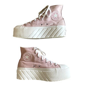 CONVERSE CTAS Women Size 7 Lift 2X High Top Pink Himalayan Salt Sneakers 571623C